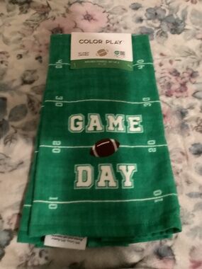 New Colorpay Football Game Day Kitchen Towels -2 pack/ green